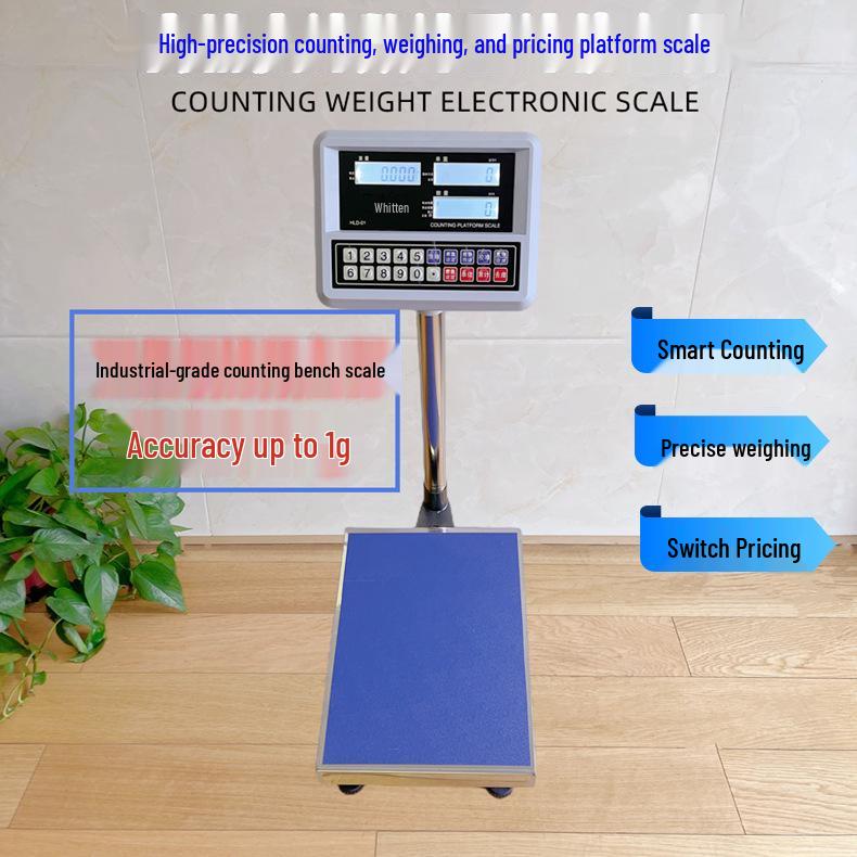High-Precision Digital Weighing Scale with 1g Accuracy - Available In 100kg, 150kg, and 300kg Capacities for Counting and Pricing.