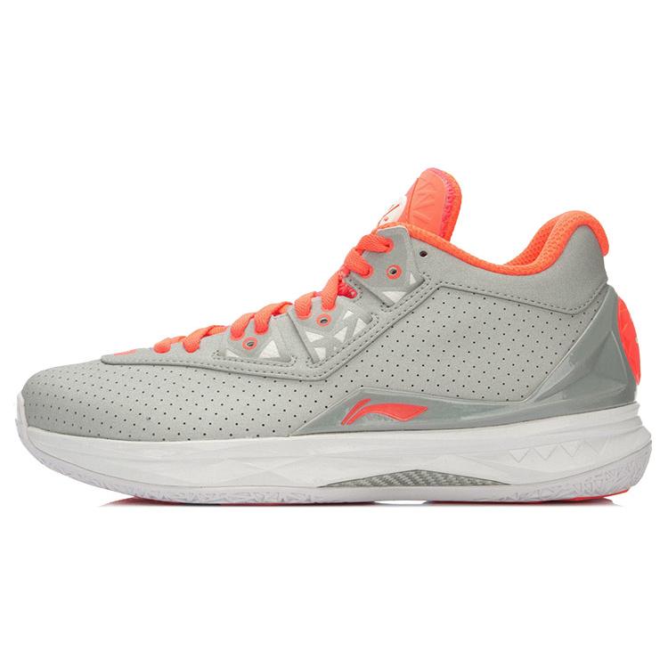 

LINING WOW 4 Basketball Shoes Unisex Mid Top Gray/Orange 41