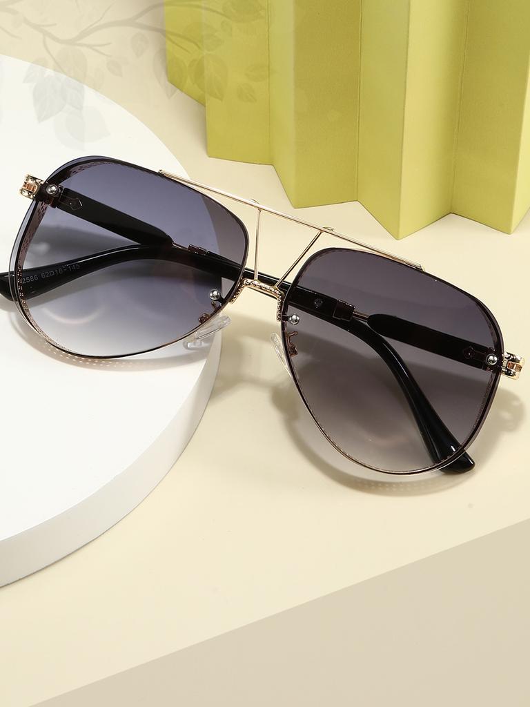 Retro large frame metal mesh ladies fashion sunglasses for outdoor travel vacation stylish and elegant