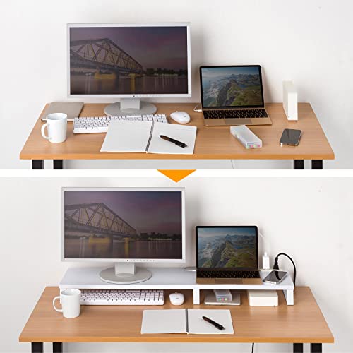 Sanwa Supply MR-LC213W Monitor Stand with Outlet (W1000, White)