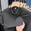 Kurzarm-Poloshirt Herren High Sense Casual Trend Herren Dünnes Kontrastfarbenes Rippkragen Halbarm-T-Shirt