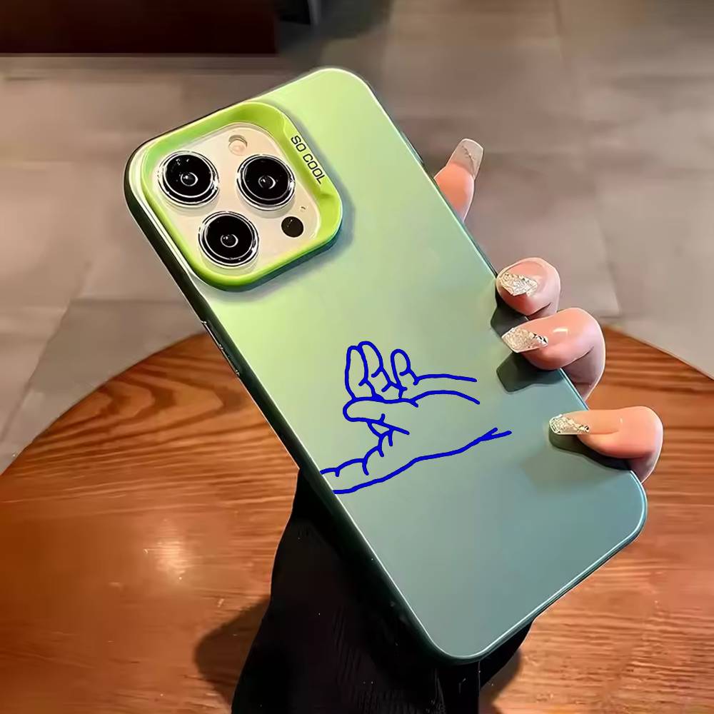 Hand in hand Loving couple Phone Case For iPhone 17 16 15 14 13 12 11 Pro Max Plus Silver candy Matte Cover