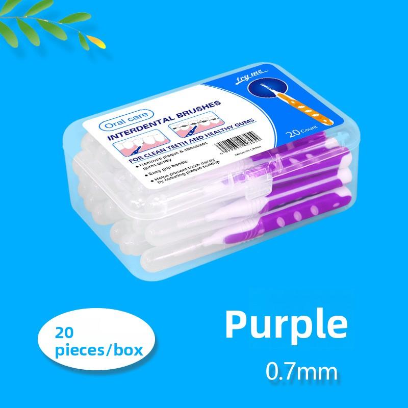 Tooth Gap Brush - 0.7mm Ultra-Fine Orthodontic Cleaning L-Shaped Tooth Gap Brush - Boxed Set of 20 Sticks
