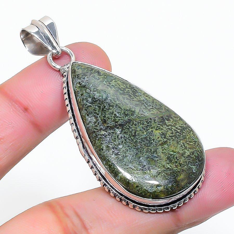 Natural Dragon Blood Gemstone Handmade 925 Sterling Silver Pendant 2.21 AP-15432