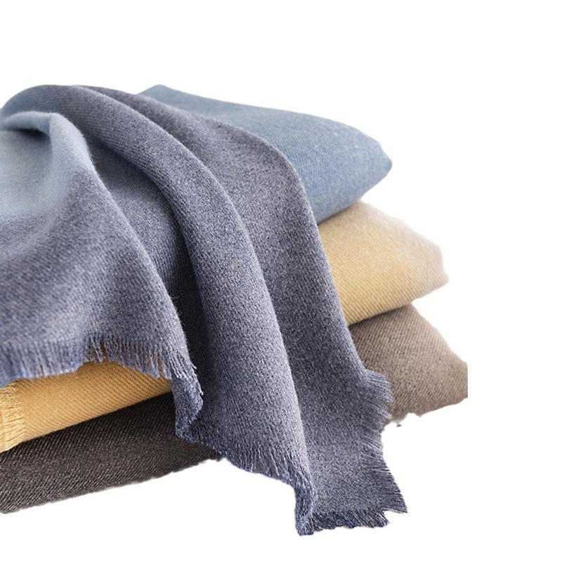 Winter Gradient Solid Color Printed Scarf Commuting Warm Neck Scarf Simple Versatile Cold Protection Shawl Light Luxury Style