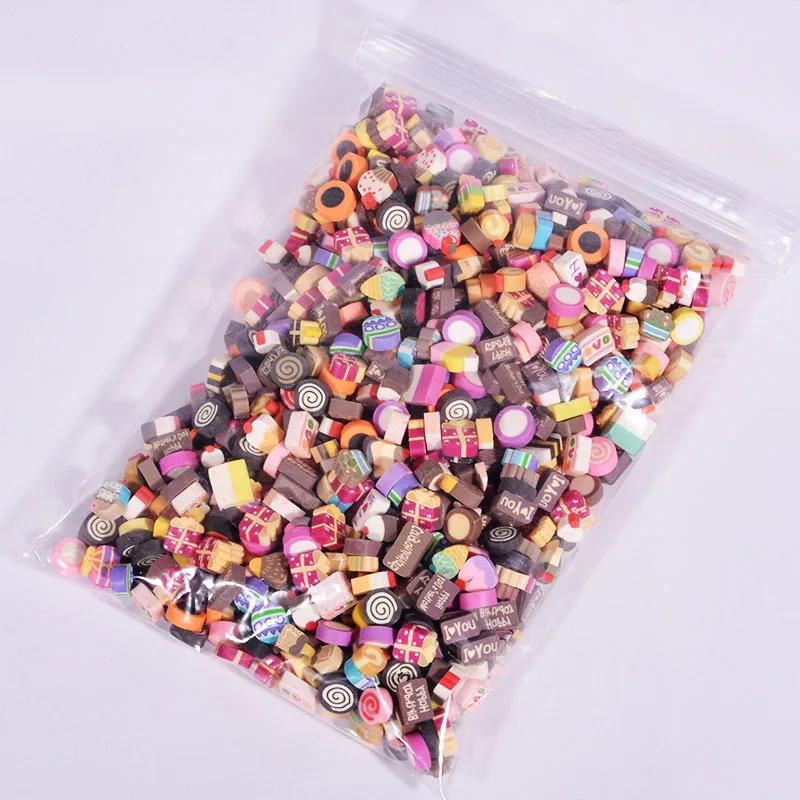 100Pcs/Lot 0.4cm Soft Pottery DIY Slime Fluffy Accessories Fruit slices Filler For Polymer Clay Toy For Children slime supplies