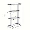 Dual Rod Folding Wing-shaped Clothes Rack: Floor-standing, Multi-functional, Movable, and Foldable