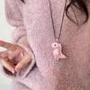 Stylish Long Chain Necklace Resin Dinosaur Pendant Neckchain for Women and Men Vintage Jewelry Unique Animal Accessory