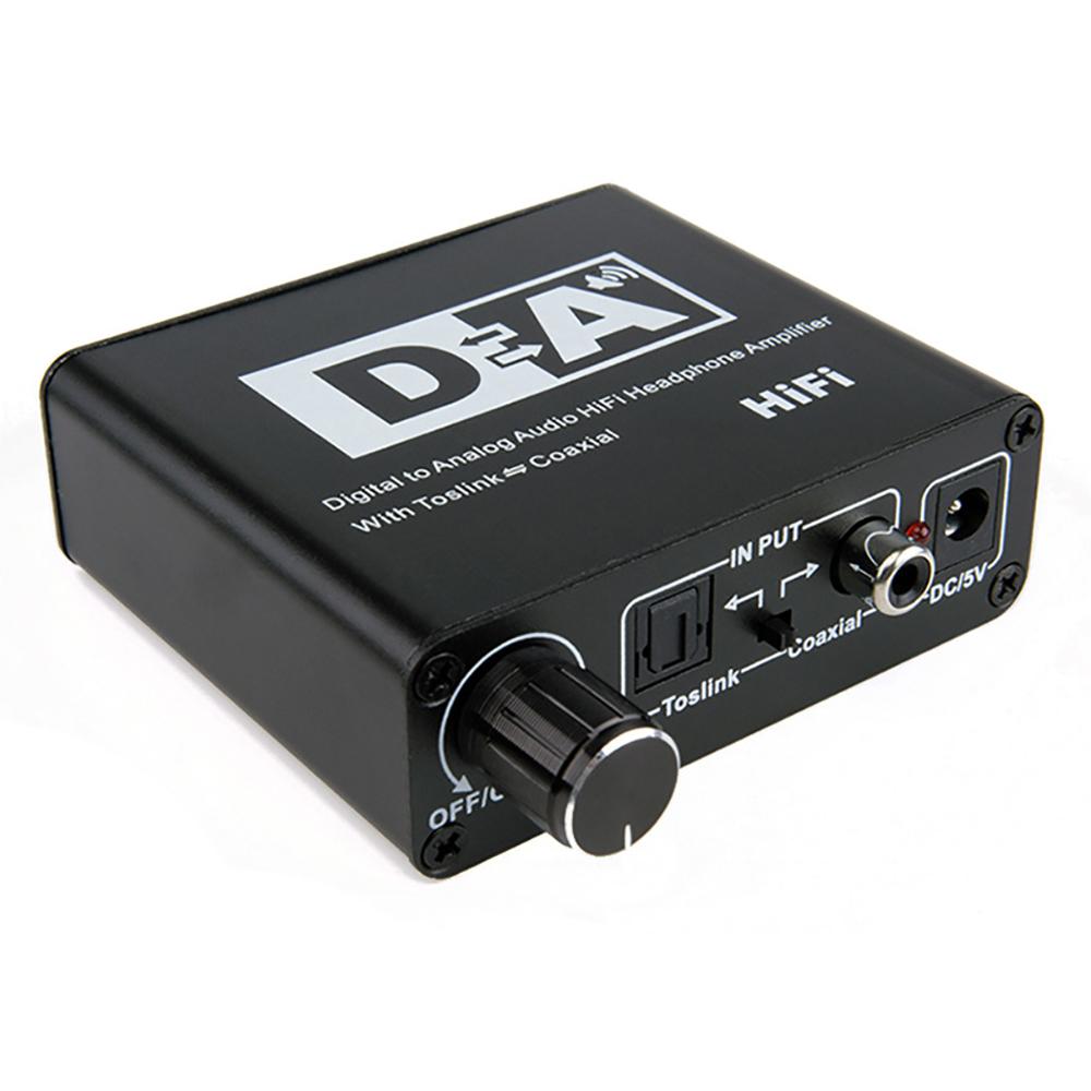 Digital to Analog Audio Converter 3.5mm Adapter with Fiber Cable RCA Out Optical