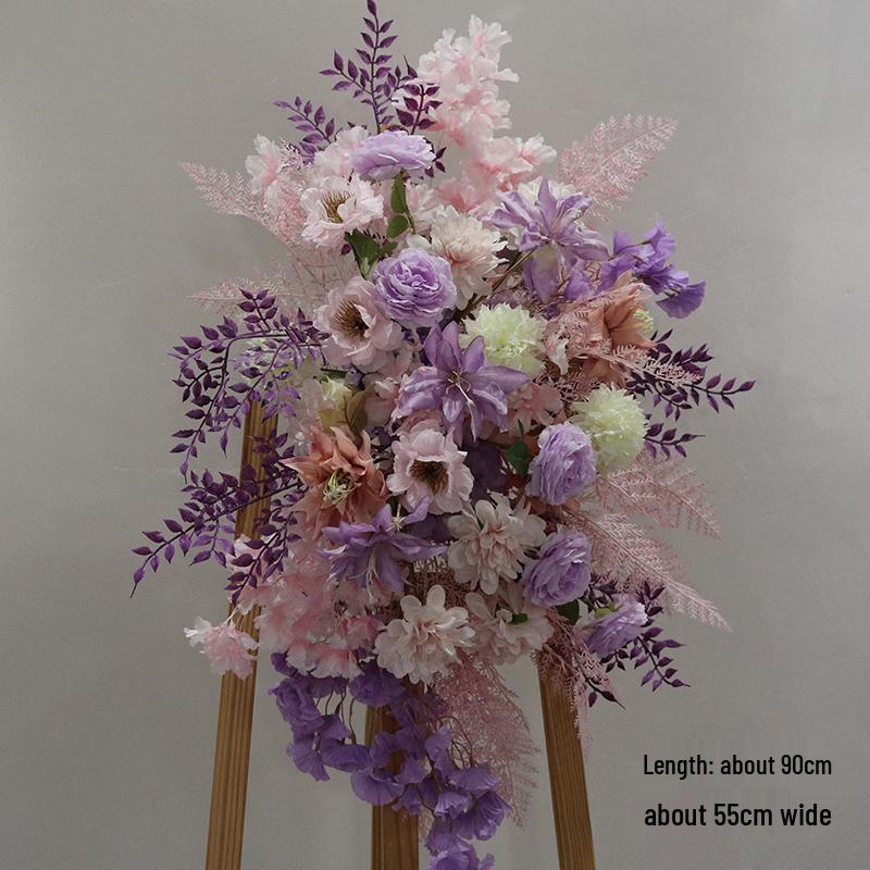 

Purple Monet Garden Wedding Aisle Flowers Arrangement