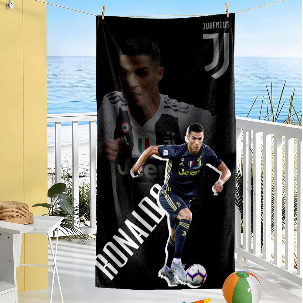 Full Moon Soccer Player Beach Towel Soft Durable Quick-Dry Comfortable Lightweight