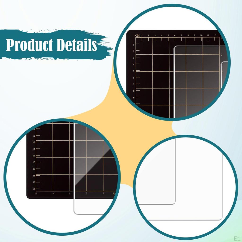 Clear Acrylic Cutting Plates with Card-sized Grids, Functional Accessories for Machines (8.9