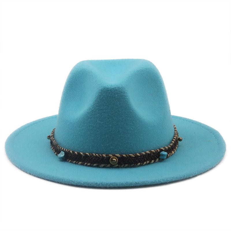 European and American High-quality Wide-brimmed Men's and Women's Fedoras, Fashionable Woolen Top Hats, and a Panama Jazz Felt Hat.