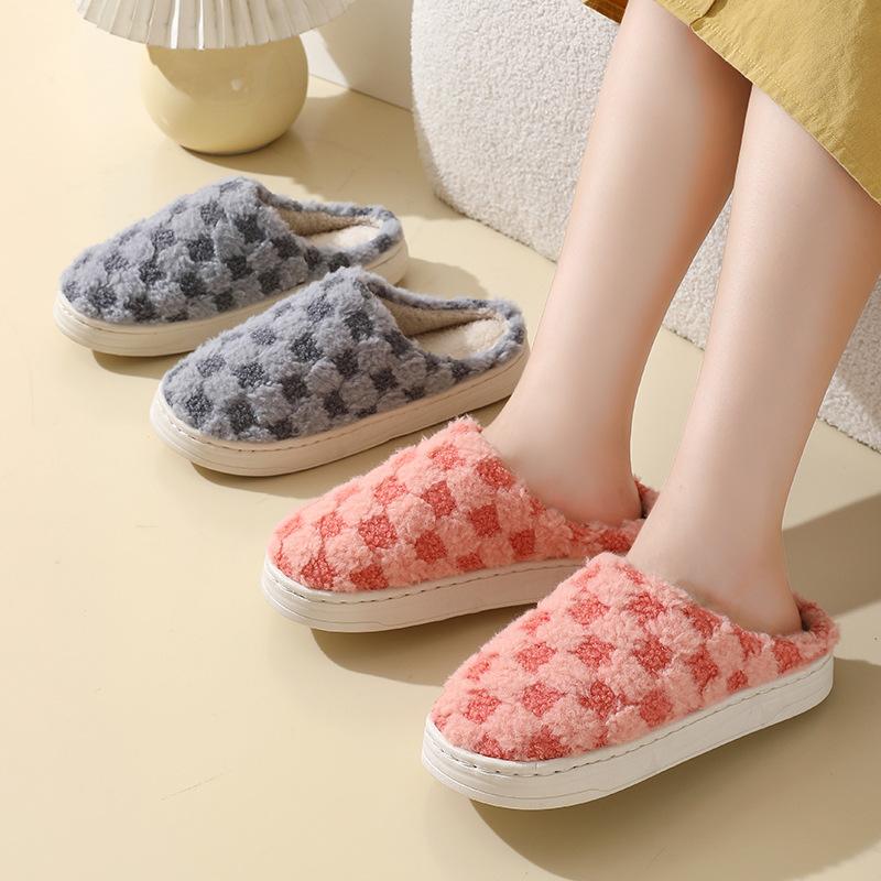 Routine Good Winter Cotton Slippers Thick Bottom Indoor Home Warm and Comfortable Velvet Home Non-slip Couple Drag
