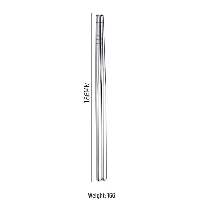 304 Stainless Steel Square Anti-slip Chopsticks