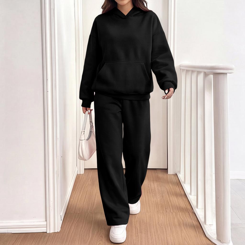 Women's Casual Warm Hoodie and Jogger Set Tracksuit for Fall Winter