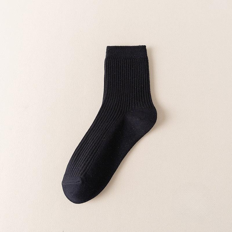 Men's Mid-calf Socks, Spring and Autumn Sports Anti-odor Long Calf Socks, Four Seasons Thin Double-needle Classic Long Socks