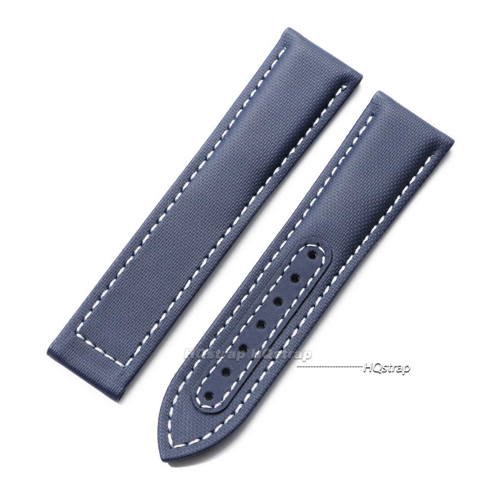 For Omega Sailcloth Nylon Watch Band 20mm 22mm Waterproof Sailcloth Strap Black Blue Men Sport Bracelet Folding Buckle Wristband