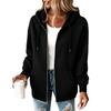 Damen-Hoodie mit halbem Reißverschluss, Kordelzugkapuze und Tasche für legere Alltagsmode