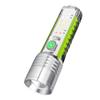Multi-function Long-range Spotlight Fluorescent Handheld Lamp Rechargeable Flashlight  Warning