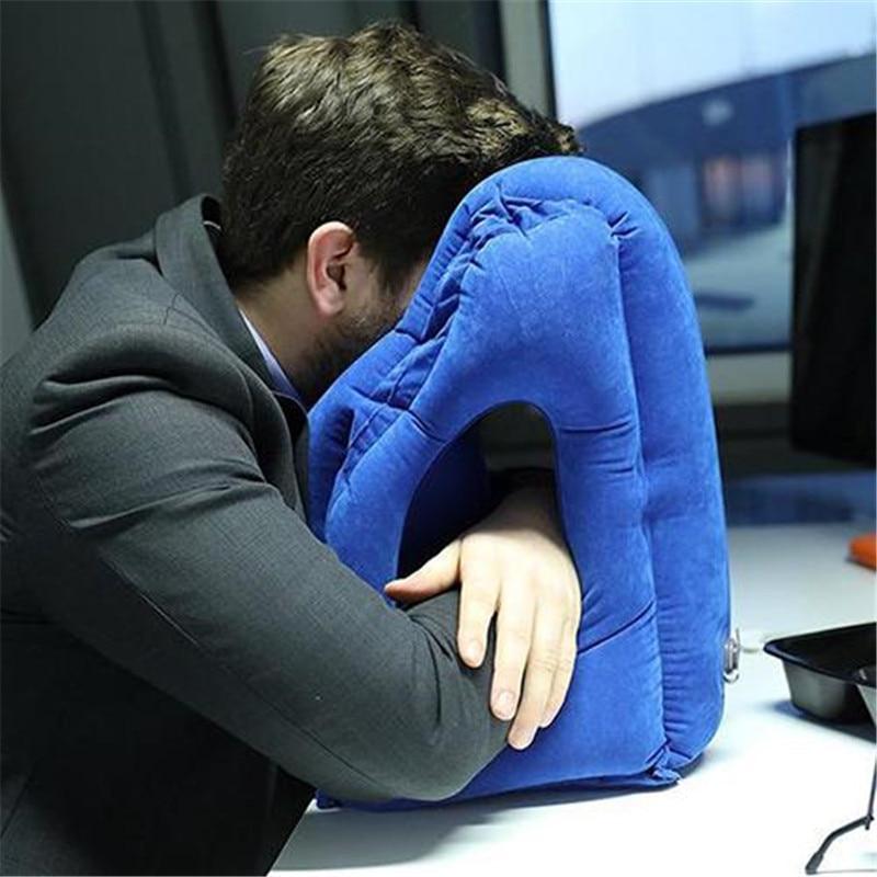 Portable Inflatable Travel Sleeping Cushion Neck Pillow Uisex Outdoor Sleeping Foldable Neck Pillow