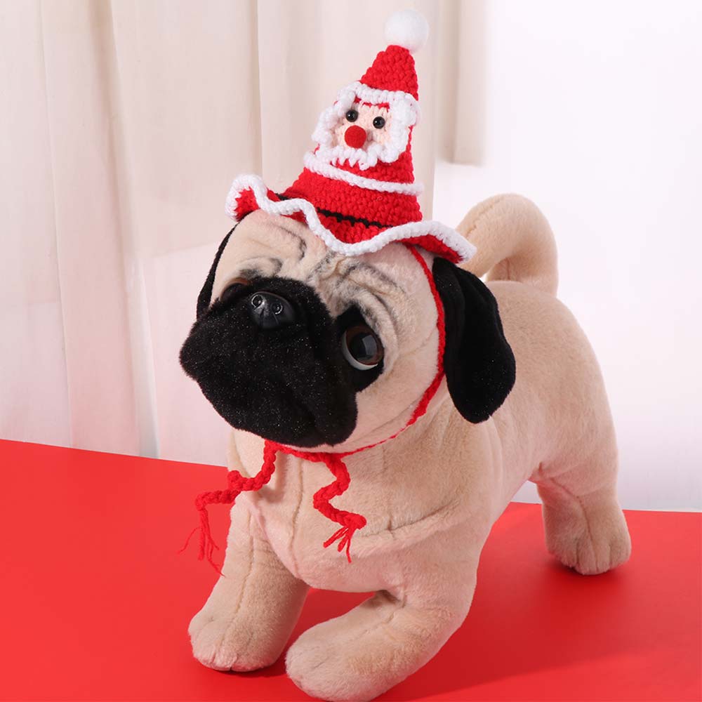 Cute Cat Knitted  Hat Comfortable Pet Cosplay Hat Pet Accessories Dog Christmas Tree Hat  Party