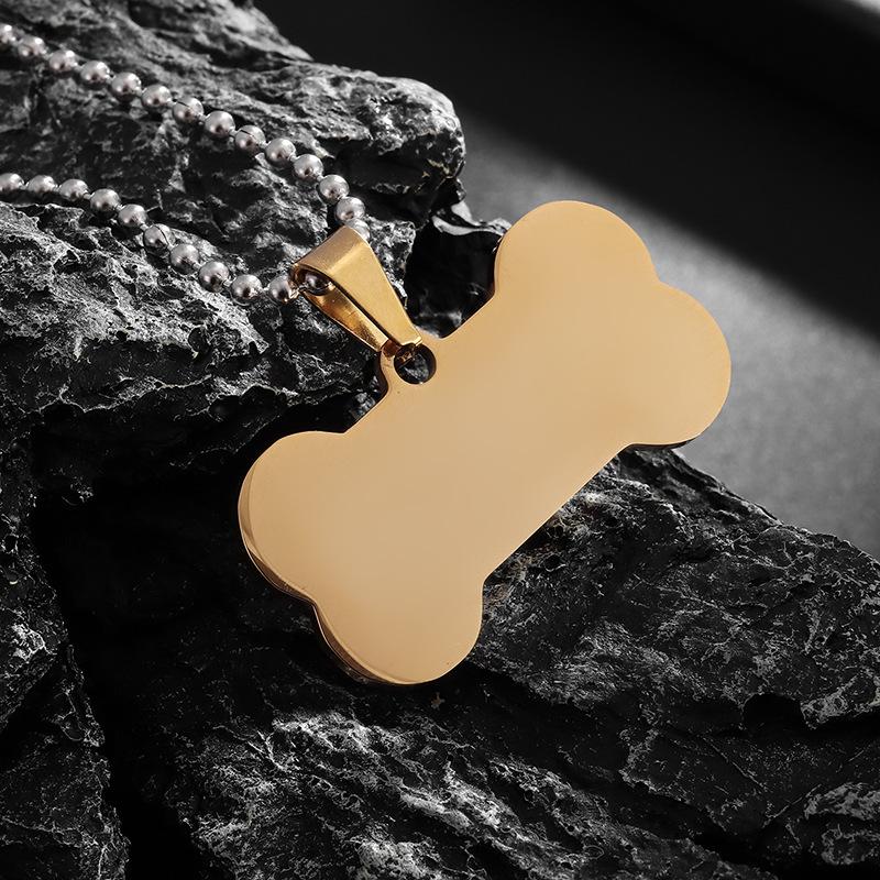 New European and American Stainless Steel Dog Bone Tag Pet Pendant Pendant