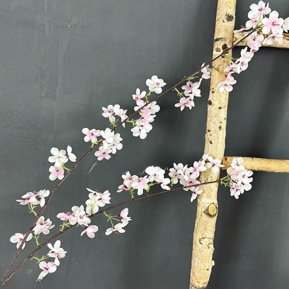 2 Forks Artificial Cherry Blossoms Silk Artificial Faux Plants Wedding Decoration