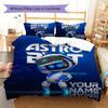 ASTRO BOT Custom Name Pattern Bedding,Quilt Set Quilt Cover Pillowcase Home Birthday Gift(1 * Duvet Cover + 2 * Pillowcase, Without Core)
