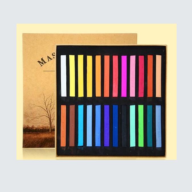 12/24/36/48 Colori/Set Set da Disegno Artistico Pastelli a Gesso Pastelli Secchi Morbidi Matite Colorate Pennello Cancelleria per Studenti Materiali Artistici