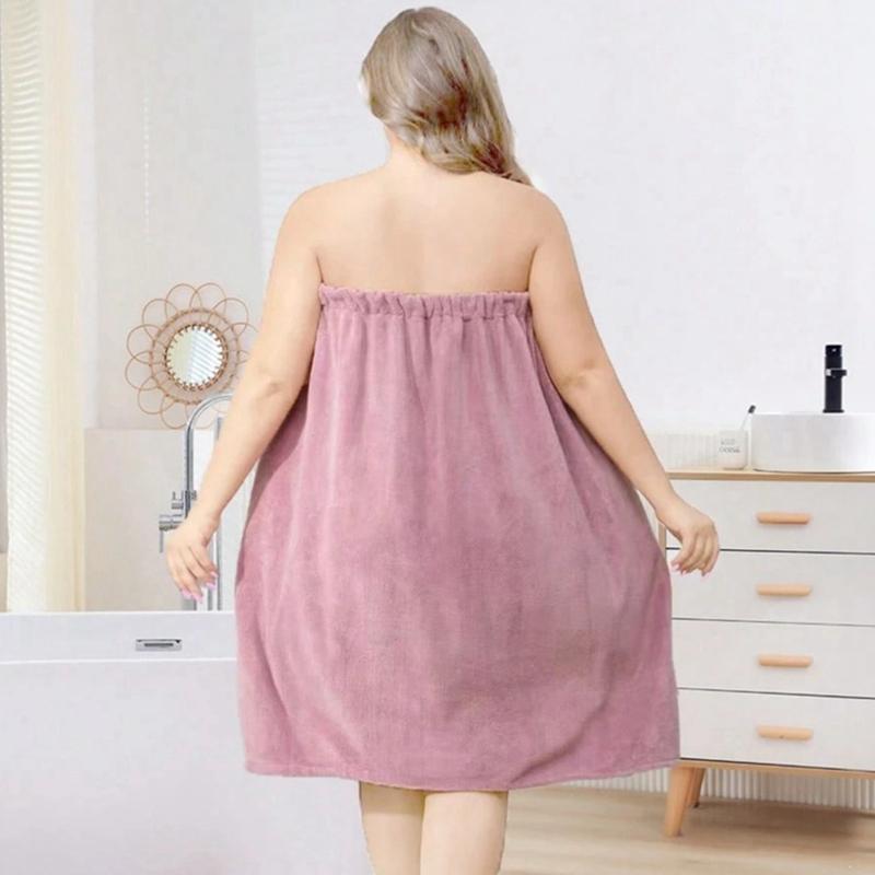 Bata de Baño Absorbente y Cómoda Talla Grande para Mujer y Gorro de Ducha