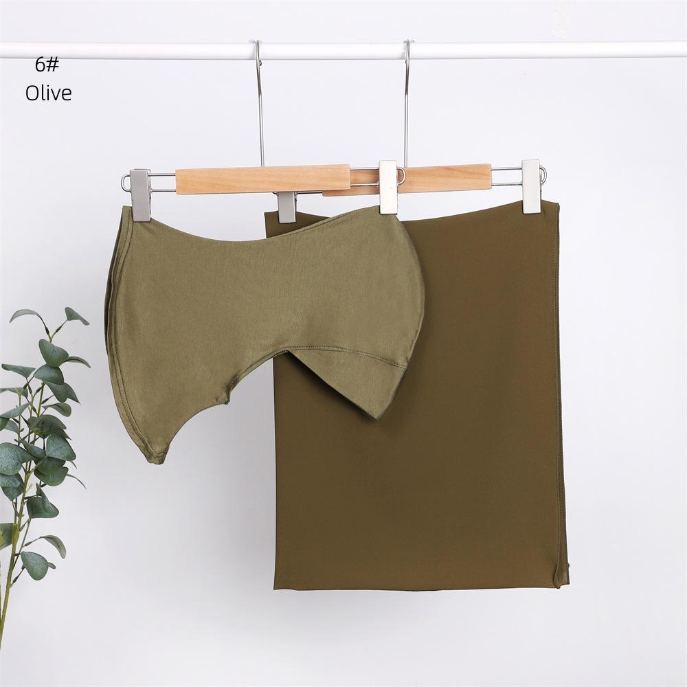 Elegant Elastic Instant Hijab Solid Color Chiffon Hijab Set Women's Modal Pullover Bandana Thin Breathable Soft Cozy Scarf