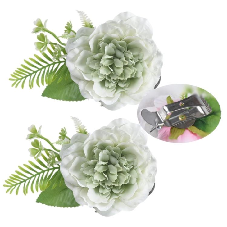 Pack of 2 Artificial Flower Curtain Clips Decorative Tiebacks Clasps Buckles Window Drape Holders Holdbacks Home Decors
