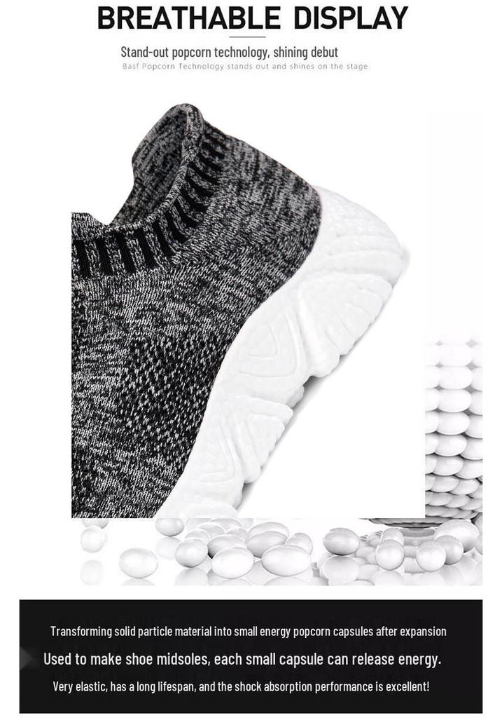 Men's Trendy Breathable Fly-Knit Running Shoes: Lightweight, Fashionable, All-Season Casual Footwear.