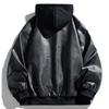 Fake Two-piece American Retro Leather Jacket for Men's Spring and Autumn New Style High Street Pussy