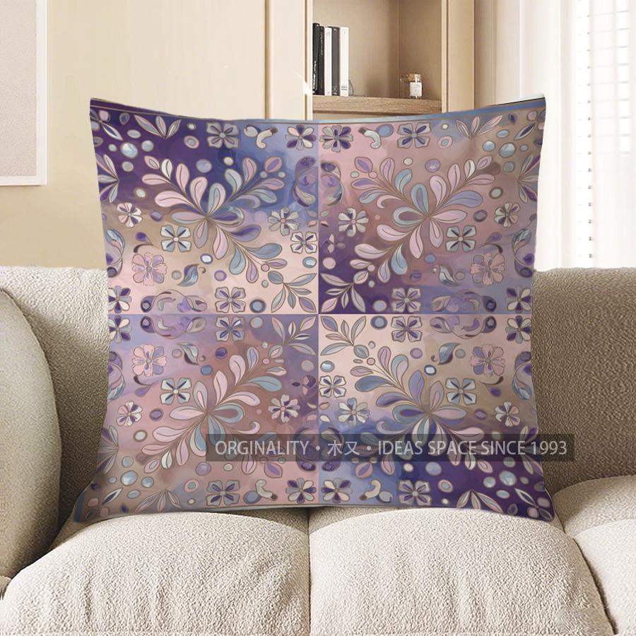 2D Floral Patterned Decorative Digital Print Pillow Covers Pattern Cushion Cover Suitable For Sofa Bedroom Car Pillow Cover