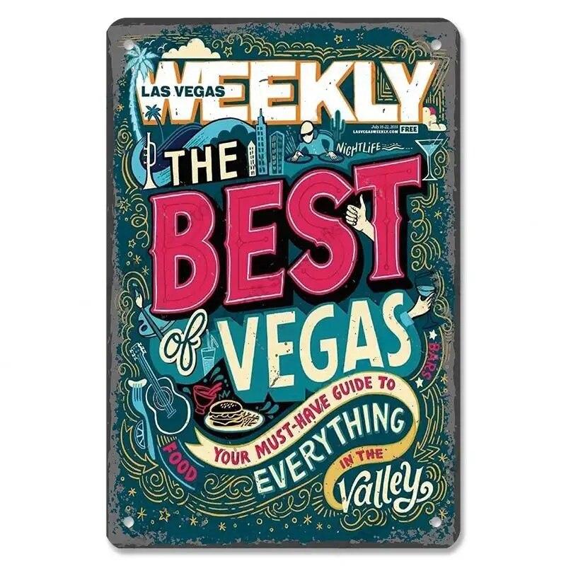 Welcome To Las Vegas Plaque Metal Tin Signs Vintage Decor Nevada Casino Metal Posters Wall Art Decor