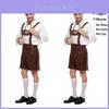 Stilingi vyriški Oktoberfest drabužiai Cosplay kostiumas su vienspalviais marškiniais ir petnešomis