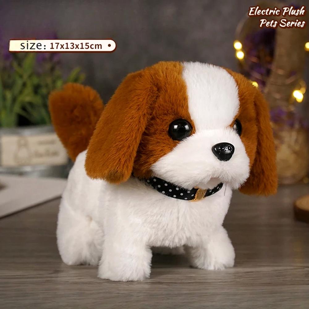 Niedliches, realistisches elektrisches kleines Welpen-Plüschtier, Simulation eines Husky-Tedd-Hundes, Spaziergang, Bellen, wedelnder Schwanz, Stofftierpuppe, Kindergeschenk