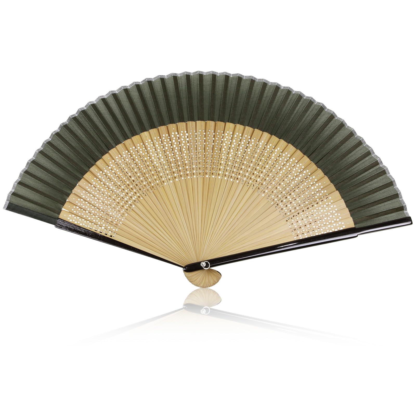 

Складной веер Morikuru Silk, Короткий оби, 21 см, Зеленый, Мужской и женский, Японский стиль, Японский узор, SG Wonder zone TK01-11, Зеленый