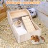 Drewniane Pudełko do Gryzienia, Wspinaczki i Kąpieli Piaskowych dla Chomika - Uniwersalne Akcesoria do Życia na Wszystkie Pory Roku