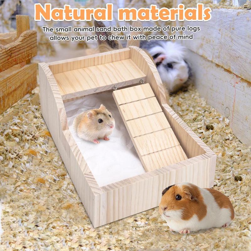 Drewniane Pudełko do Gryzienia, Wspinaczki i Kąpieli Piaskowych dla Chomika - Uniwersalne Akcesoria do Życia na Wszystkie Pory Roku