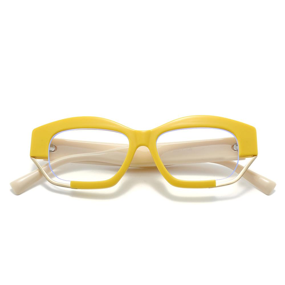 

Unique Glasses Frame With Metal Line Hollow Out Eyeglasses Color Patchwork Optical жёлтый