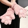 Cute Cat Claw Bear Paw Gloves Men's and Women's Winter Plush Thick Gloves Full Finger Internet Red Cute Plush Anti Cold Warm Gloves