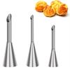 Stainless Steel Cream Piping Tips Set Lightweight Pastry Icing Decorating Tools with 3 Long Puff Nozzles Cream Puff Decorating Kit