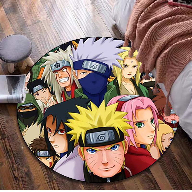 Naruto Circular Rug Office Decorative Carpet For Living Room Bedroom Door Mat Floor Carpet Computer Chair Area Rug