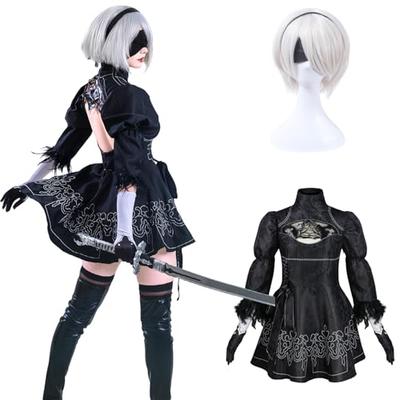 [NOKIJP] NieR:Automata Cosplay YoRHa No. 2 Típus B Cosplay Jelmez, 2B, 9S, A2, Automata Jelmez, Halloween Jelmez, NieR:Automatikus Játék, 2B Cosplay Cos