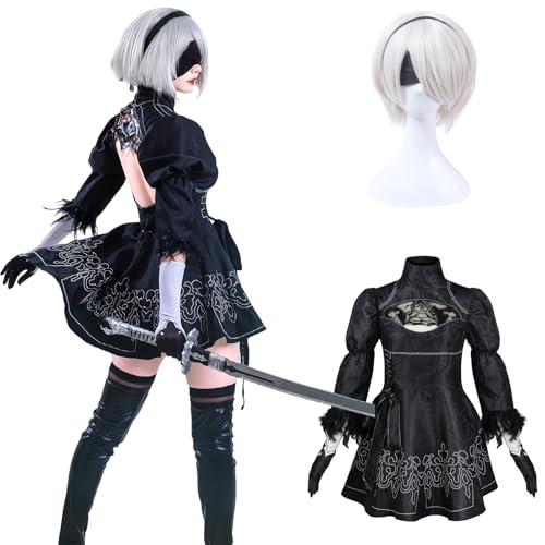 [NOKIJP] Нир:Косплей Автоматы YoRHa No. Костюм для косплея 2B (2 типа), 2B, 9S, A2, Костюм Automata, Костюм на Хэллоуин, NieR:Игра Автомата, Косплей 2B Кос