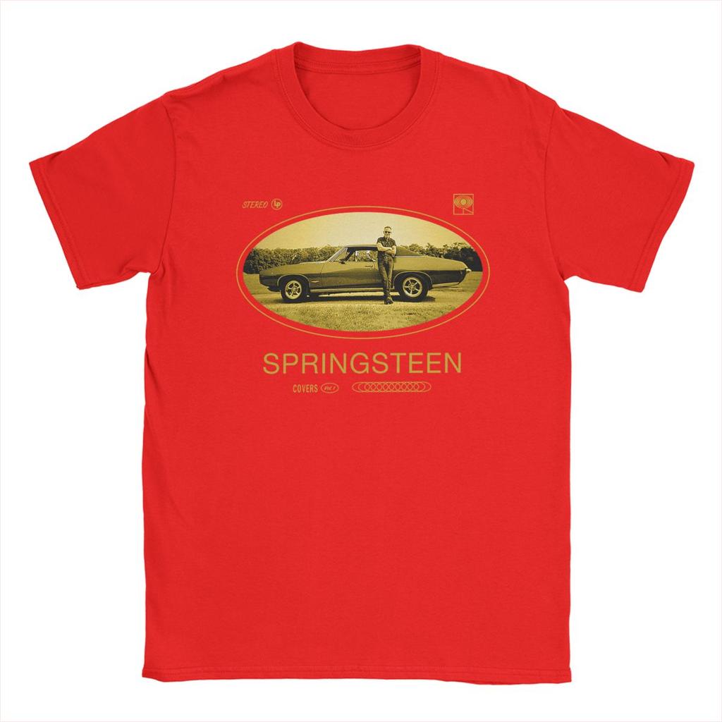 Bruces The E Street Band Springsteens T-Shirt for Men Crazy Pure Cotton Tee Shirt Crewneck Short Sleeve T Shirt Summer Tops