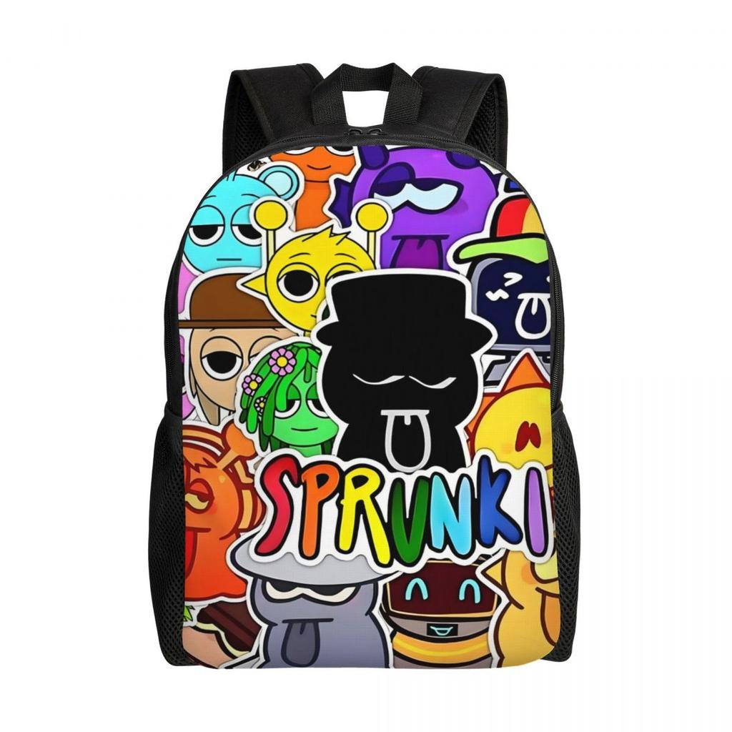Custom Cartoon Sprunki Backpacks for Women Men Water Resistant College School Bag Print Bookbags